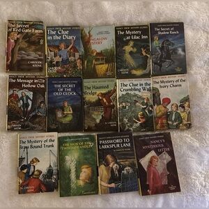 Vintage Nancy Drew Mystery Stories Yellow Hardcover Lot of 14 Books